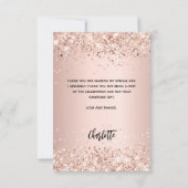 Carte De Remerciements Confirmation rose or photo scintille fille (Dos)