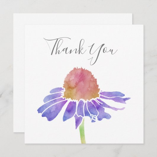 Carte De Remerciements Confleur pourpre (Devant / Derrière)