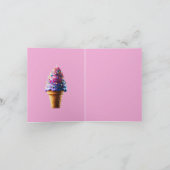 Carte De Remerciements Conne de crème glacée violette (Intérieur)