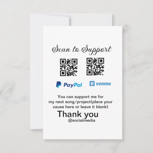 Carte De Remerciements Conseil virtuel jar q r code argent don PayPal ven (Devant)