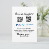 Carte De Remerciements Conseil virtuel jar q r code argent don PayPal ven (Debout devant)