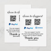 Carte De Remerciements Conseil virtuel jar q r code argent don PayPal ven (Devant / Derrière)