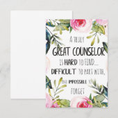 Carte De Remerciements Conseiller Bureau Typographie Décor Diplôme Cadeau (Devant / Derrière)