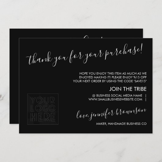 Carte De Remerciements Conseils d'utilisation (Devant / Derrière)