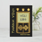 Carte De Remerciements Console de jeu à éclat jaune (Debout devant)