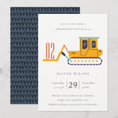 Carte De Remerciements Construction Fourche Ascenseur Tout âge Anniversai (Devant / Derrière)