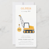 Carte De Remerciements Construction Véhicule de grue Quel que soit l'âge  (Devant)