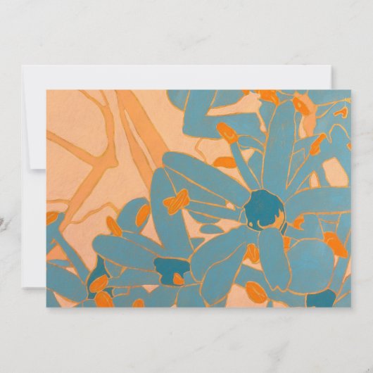Carte De Remerciements Contemporary Leaf Design Peach (Dos)