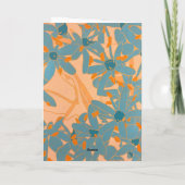 Carte De Remerciements Contemporary Leaf Design Peach (Dos)