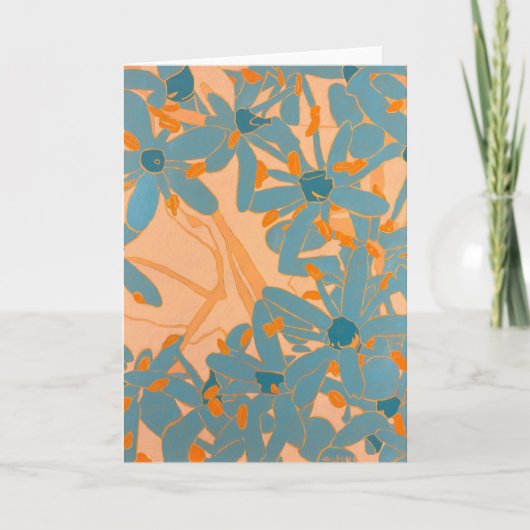 Carte De Remerciements Contemporary Leaf Design Peach (Devant)