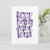 Carte De Remerciements Continuez À Être Fabuleux Main Lettré Violet (Debout devant)