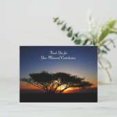 Carte De Remerciements Contribution commémorative seule Acacia Arbre Merc (Debout devant)