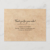 Carte De Remerciements Cookie Care Instructions Kraft Minimalist (Dos)