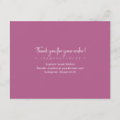 Carte De Remerciements Cookie Care Instructions Pink Simple Typography (Dos)