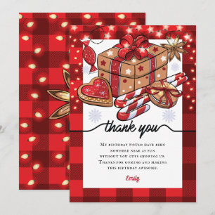 Carte De Remerciements Cookies d'anniversaire personnalisés et Noël de ca
