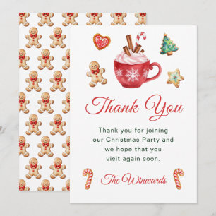 Carte De Remerciements Cookies de Noël et fête du cacao