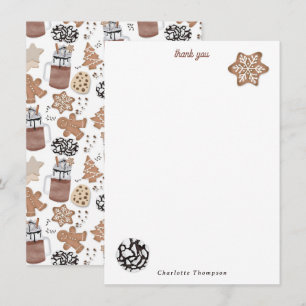 Carte De Remerciements Cookies de Noël et Période de Fêtes de Cuisson de