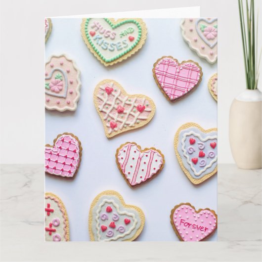 Carte De Remerciements Cookies en forme de coeur pour la Saint-Valentin (Devant)