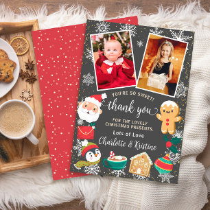 Carte De Remerciements Cookies et Cocoa Snow Christmas Party 2 Photo 