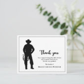 Carte De Remerciements Cool noir et blanc Cowboy Lasso (Debout devant)