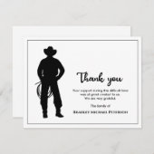 Carte De Remerciements Cool noir et blanc Cowboy Lasso (Devant / Derrière)