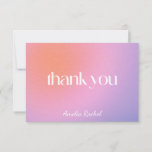 Carte De Remerciements Cool tendance Dégradé violet Bat mitzvah personnal<br><div class="desc">Cool tendance Gradient rose violet Bat mitzvah personnalisé Carte de remerciements</div>