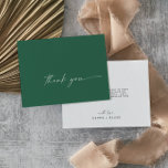 Carte De Remerciements Coordonnée aquarelle moderne | Vert<br><div class="desc">Ce carte de remerciements vert coordonnées aquarelle moderne est parfait pour un mariage contemporain élégant. Le design simple vert émeraude et blanc présente une typographie industrielle unique avec style boho moderne. Personnalisable dans n'importe quelle couleur. Gardez le design minimal et élégant, en l'état, ou personnalisez-le en ajoutant vos propres graphiques...</div>