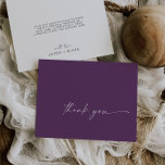 Carte De Remerciements Coordonnée aquarelle moderne | Violet<br><div class="desc">Cette carte de remerciements moderne aquarelle coordonnée violet est parfaite pour un mariage contemporain élégant. Le design simple prune violet et blanc présente une typographie industrielle unique avec un style boho moderne. Personnalisable dans n'importe quelle couleur. Gardez le design minimal et élégant, en l'état, ou personnalisez-le en ajoutant vos propres...</div>