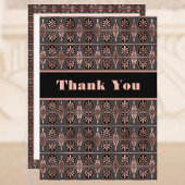 Carte De Remerciements Copper and Black Art Deco Look Elegant