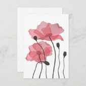 Carte De Remerciements Coquelicots (Devant / Derrière)