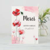 Carte de Remerciements "Coquelicots" (Debout devant)