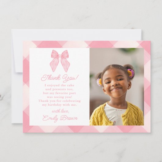 Carte De Remerciements Coquette à mâchoire rose personnalisée Photo esthé (Devant)