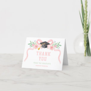 Carte De Remerciements Coquette au ruban rose