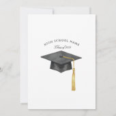 Carte De Remerciements Coquette Black Bow on Tassel Graduation (Dos)