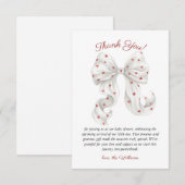 Carte De Remerciements Coquette Bow Gender Neutral Baby Shower (Devant / Derrière)