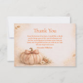 Carte De Remerciements Coquette Bow Pumpkin Fall Graduation (Devant)