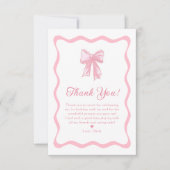 Carte De Remerciements Coquette Bow rose Anniversaire Photo (Devant)