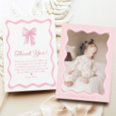 Carte De Remerciements Coquette Bow rose Anniversaire Photo