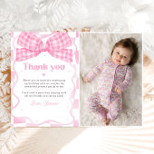 Carte De Remerciements Coquette Bow rose fête d'anniversaire