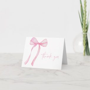 Carte De Remerciements Coquette Bow rose Premier anniversaire