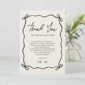 Carte De Remerciements Coquette Bow Wedding Photo (Debout devant)
