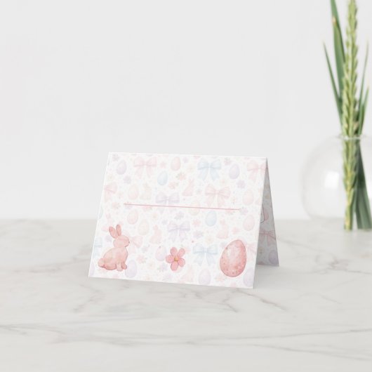 Carte De Remerciements Coquette Bunny & Bows Easter Table Place Card (Devant)