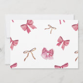 Carte De Remerciements Coquette d'arc rose aquarelle personnalisée (Dos)