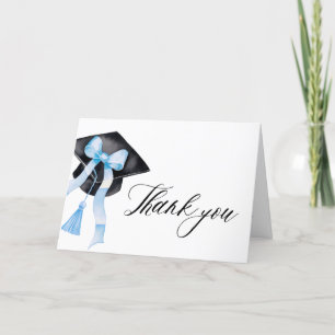 Carte De Remerciements Coquette de graduation de la boîte bleue Dusty mod