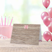 Carte De Remerciements Coquette Fille Rose Boots Boot Bow