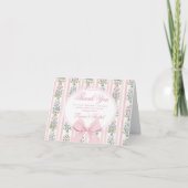 Carte De Remerciements Coquette Floral Bow frame Blush Baby shower (Devant)