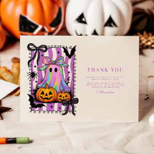 Carte De Remerciements Coquette Ghost Iridescente Boquette Éffrayant One