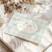 Carte De Remerciements Coquette Silly Goose Sage Gingham Baby Shower
