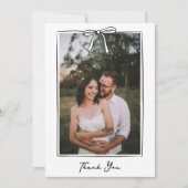 Carte De Remerciements Coquette Whimsical Mariage manuscrit Bow (Devant)