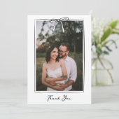 Carte De Remerciements Coquette Whimsical Mariage manuscrit Bow (Debout devant)